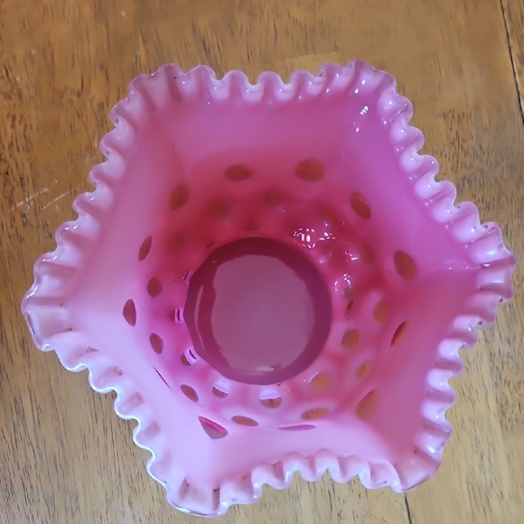 Pink and White Decorative Glass Bowl - Picture 6 of 11